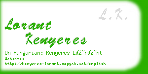 lorant kenyeres business card